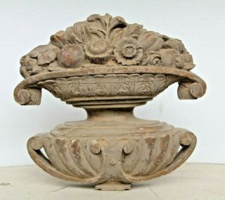 Stunning Hand Carved Wooden Gothic Fancy Sculpture Flower Arrangement Vase