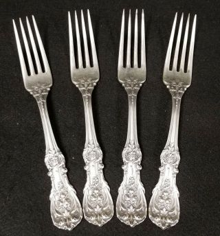 Set 4 Antique Francis 1st Dinner Forks By Reed & Barton Sterling Silver 7 3/4 "