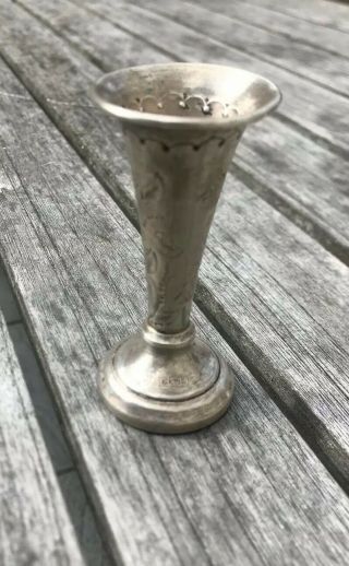 Antique Solid Silver Bud Vase,  Hallmarked Birmingham 1917