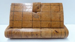 ANTIQUE GEORGIAN WOODEN CARVED SNUFF BOX ETCHED SCRIBED PATTERN TOBACCO POUCH 3