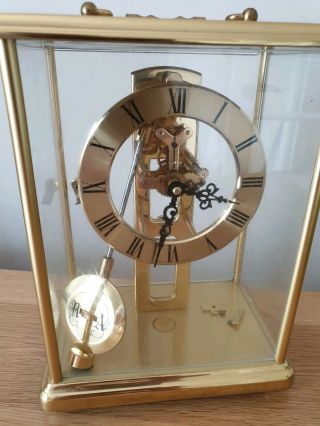 S Haller R & A Mantel Clock Brass And Steel Pendulum.