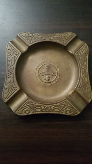 Oddfellows Ashtray Rare Turn Of The Century Antique C.  1920,  S.  D.  Childs & Co