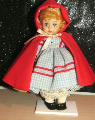 Vintage 1965 Madame Alexander Red Riding Hood Doll 782 Bent Knee W/stand Euc