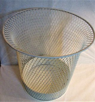 Antique Industrial Wire Mesh Paper Waste Basket Trash Can NEMCO Factory Office 2
