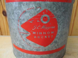Vintage J.  C.  Higgins Minnow Bucket w/ Red Fish Head Logo – Fishing Collectible 2