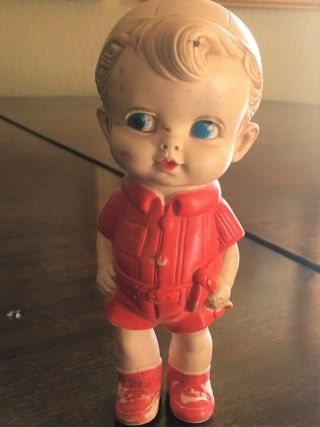 Sun Rubber Chunky Doll Ruth E Newton Vintage 1950s Boy With Red Shorts 8 Inch