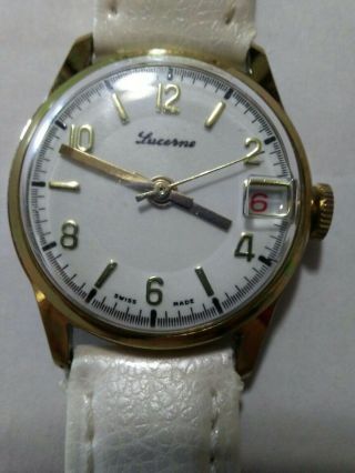 Vintage Lucerne Classic Swiss Mechanical Ladies Watch Magnified Date Exc Cond