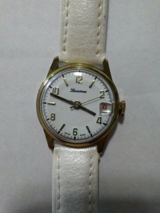 Vintage Lucerne Classic Swiss Mechanical Ladies Watch Magnified Date Exc Cond 2