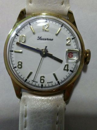Vintage Lucerne Classic Swiss Mechanical Ladies Watch Magnified Date Exc Cond 4