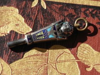Pocket Watch Key A Very Rare And Stunning Antique Silver Enameled Pharaoh Shape
