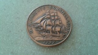 U.  S.  S.  Frigate Constellation Coin/medal Struck From Parts Of The First Navy Ship