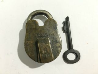 10 Old Antique Solid Brass Padlock Lock With Key Small Or Miniature
