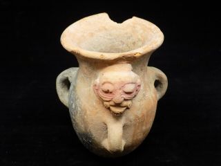 Pre - Columbian Mayan Effigy Clay Pot,  Central America