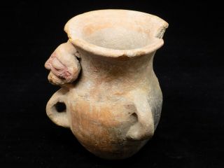 Pre - Columbian Mayan Effigy Clay Pot,  Central America 2