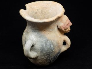 Pre - Columbian Mayan Effigy Clay Pot,  Central America 7