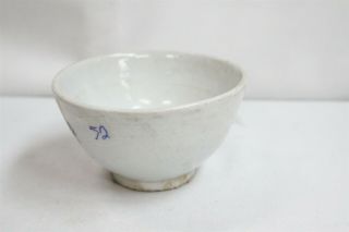 Old Korean White Glaze Crude Rocks Dirty Bowl Import Stamp Pottery Tea Bowl 52 2