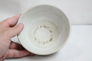 Old Korean White Glaze Crude Rocks Dirty Bowl Import Stamp Pottery Tea Bowl 52 5