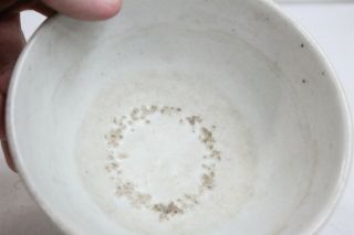 Old Korean White Glaze Crude Rocks Dirty Bowl Import Stamp Pottery Tea Bowl 52 6