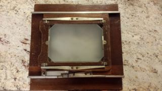 Antique Large Format Camera 8x10 5x7 Cherry Wood Film Reducing Back Glass Plate
