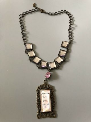 Vintage Christian Signed Plunder Necklace “breathe He’s Got This”