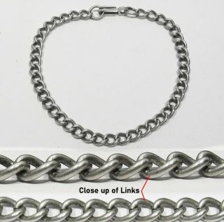 Vintage Antique 1940s 925 Sterling Silver Chain Link Mans Womans Bracelet 6 1/4 "