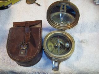 Antique Brinton Compass Thos Levans Esq London Brass Marine Compass With Case
