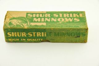 Vintage Shur Strike Minnow Lure Empty Box for Bass Oreno In Perch ET30 4