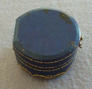 ANTIQUE BLUE& GOLD JEWELLERY RING BOX ANTIQUE JEWELLERY CASE 7