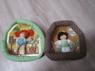 2 Vintage 1983 Cabbage Patch Kids Pin Ups - Garden & Club House