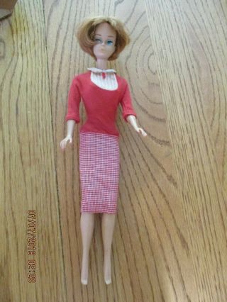 Vintage 1958 Barbie Doll Red Head Ginger Bubble Hair Molded Eyelashes