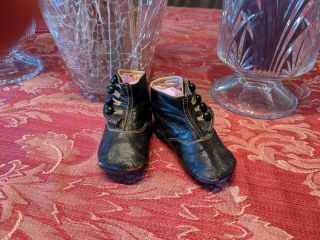 Antique Vintage Old Victorian 1900 Era Leather Child Baby Doll Shoe Boots