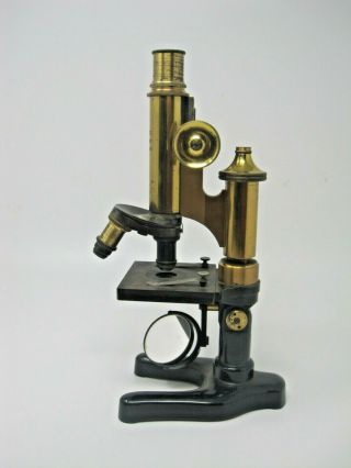 Antique Brass Microscope E.  Leitz Wetzlar No.  111720 Nr