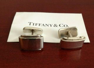 Vintage Tiffany & Co Metropolis 925 Sterling Silver Cufflinks W/care Card.  21grs