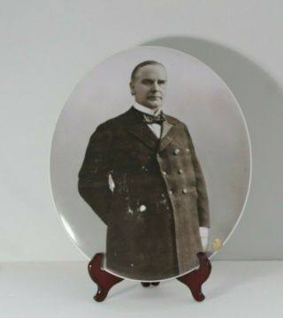Antique Early 20thc Hutschenreuther President Mckinley Porcelain Portrait Plaque