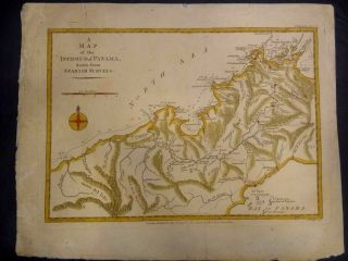Antique Map Of A Map Of The Istiimus Of Panama,  Drawn From Spanish Surveys