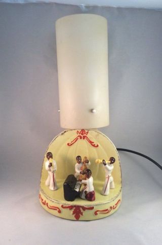 Very Rare 1940.  S Ceramic Table Lamp With Black Jazz Band By Bairstow Pottery