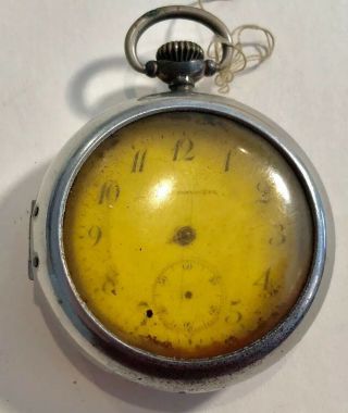 Antique Old Pocket Metal Watch " Union Horlogere ",  Definitely In Bad Shape.