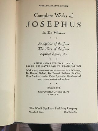 COMPLETE OF JOSEPHUS 10 VOLUME SET ANTIQUITIES OF THE JEWS RARE BOOKS 3