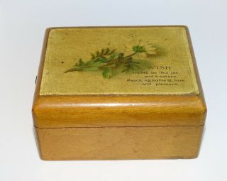 Victorian Mauchline Ware Pocket Watch Holder Treen Box Circa 1880 - 1900