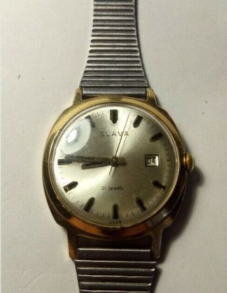 Wristwatch Slava Au 10 Ussr Vintage Russian Watch