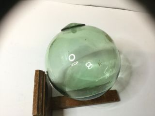 Antique Green Vintage Hand Blown Glass Fishing Float Not Stamped 3