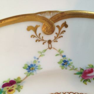 Set 11 Exquisite Cauldon for Tiffany & Co.  Decorated,  Raised Gold Dinner Plates 8