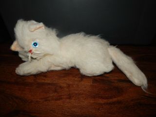 Vintage Pussy Cat Toy Company Brooklyn,  York 16 " Plush Cat Blue Eyes Rare