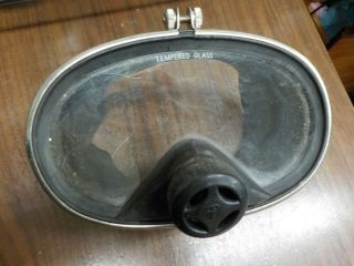 Vintage Us Divers Company Aqua Lung Tempered Glass Scuba Mask
