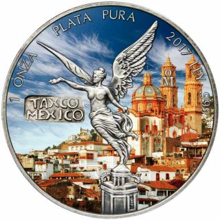 2017 Mexico 1 Onza Libertad Taxco 1 Oz Antique Finish Silver Coin