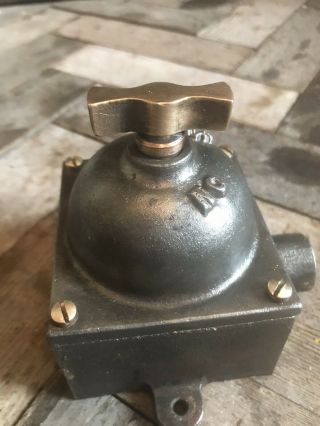 Vintage Industrial Cast Iron And Brass Walsall Switch