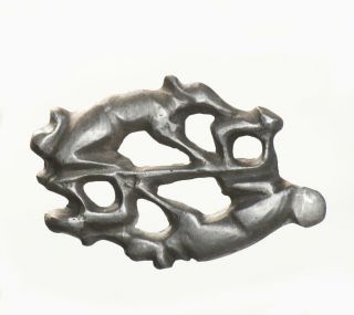 Scarce Roman Silver Hare And Hound Plate Brooch: 2nd - 3rd Century Ad.