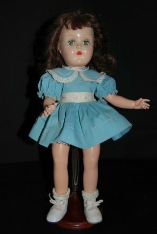 Vintage P90 Ideal Toni Doll W/ Stand And Dress W/ Attached Petticoat