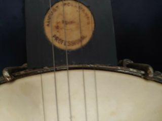 Banjo,  August Pollmann,  Professional,  A G Wood Tailpiece,  G L Wild & Bros,  Wash.  D.  C. 8