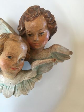 Antique Vintage Hand Carved Wooden Angel Cherub Putti Heads 3